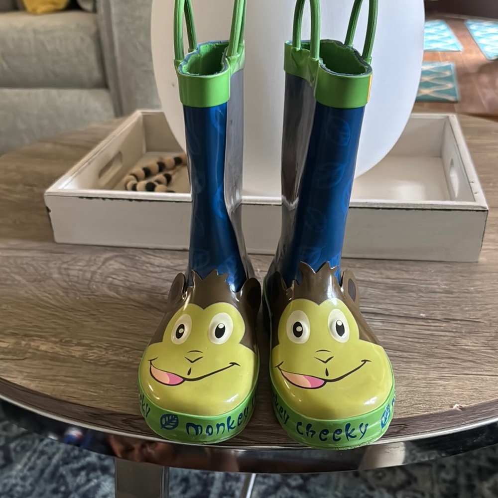 Kids Rain Boots - Green and Blue